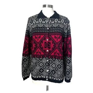 Vintage Pendleton Originals Womens 100% Wool Cardigan Sweater Fair Isle Large